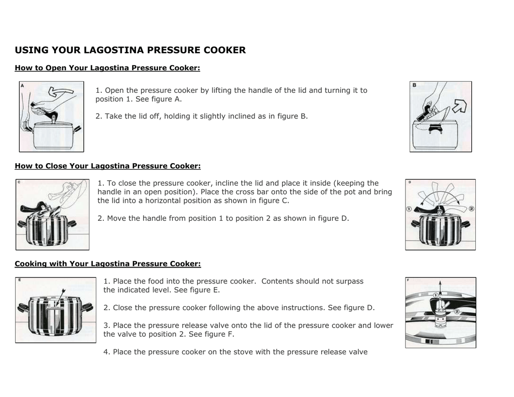 lagostina pressure cooker manual