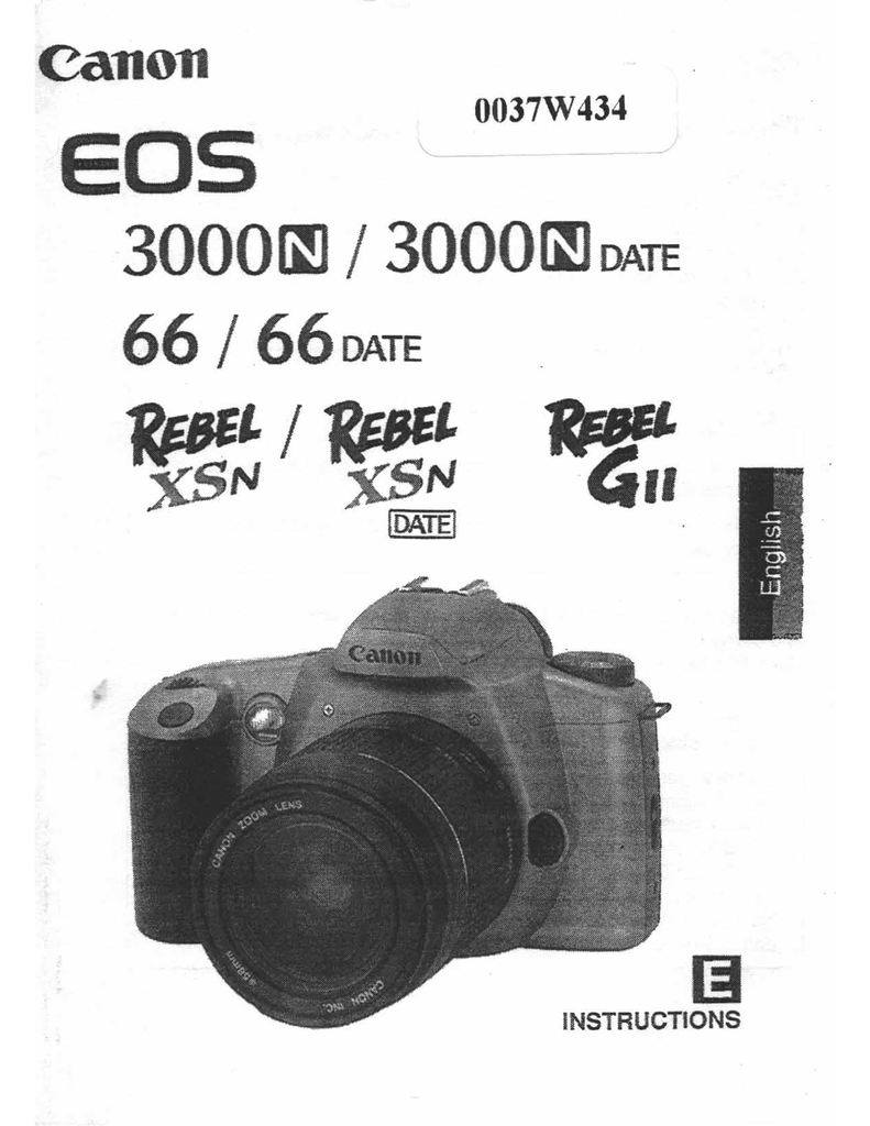 Canon Eos Rebel Xsn Instructions Manualzz