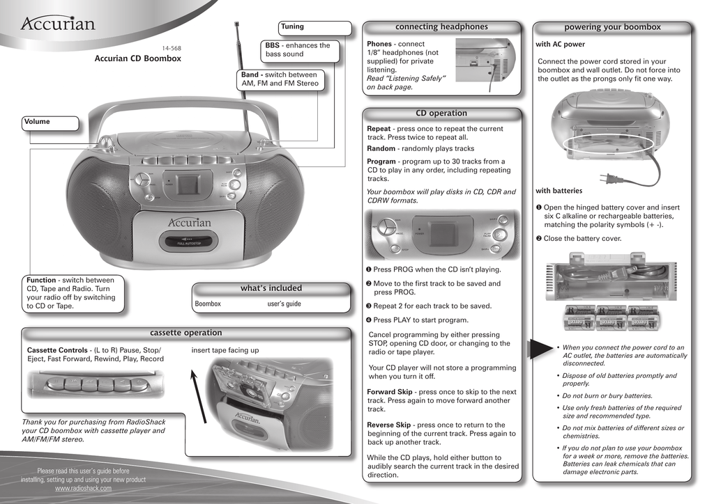 Accurian CD Boombox Manualzz