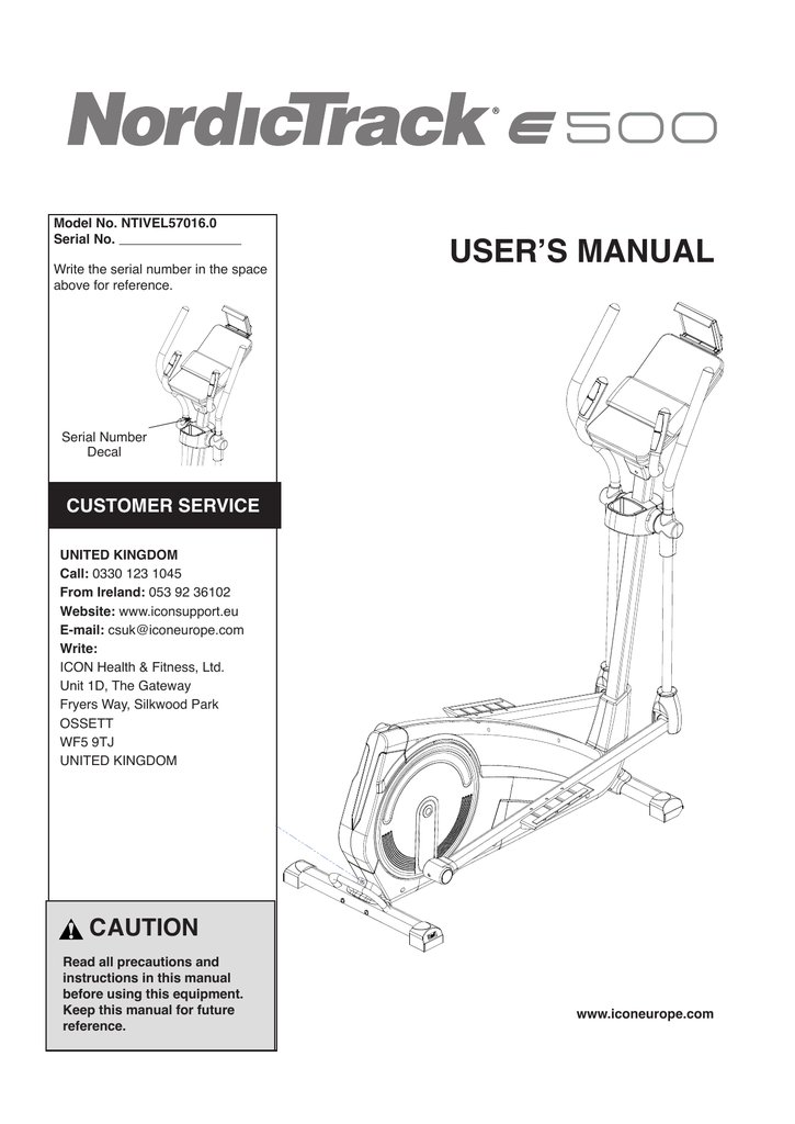 Nordictrack e5vi manual hot sale