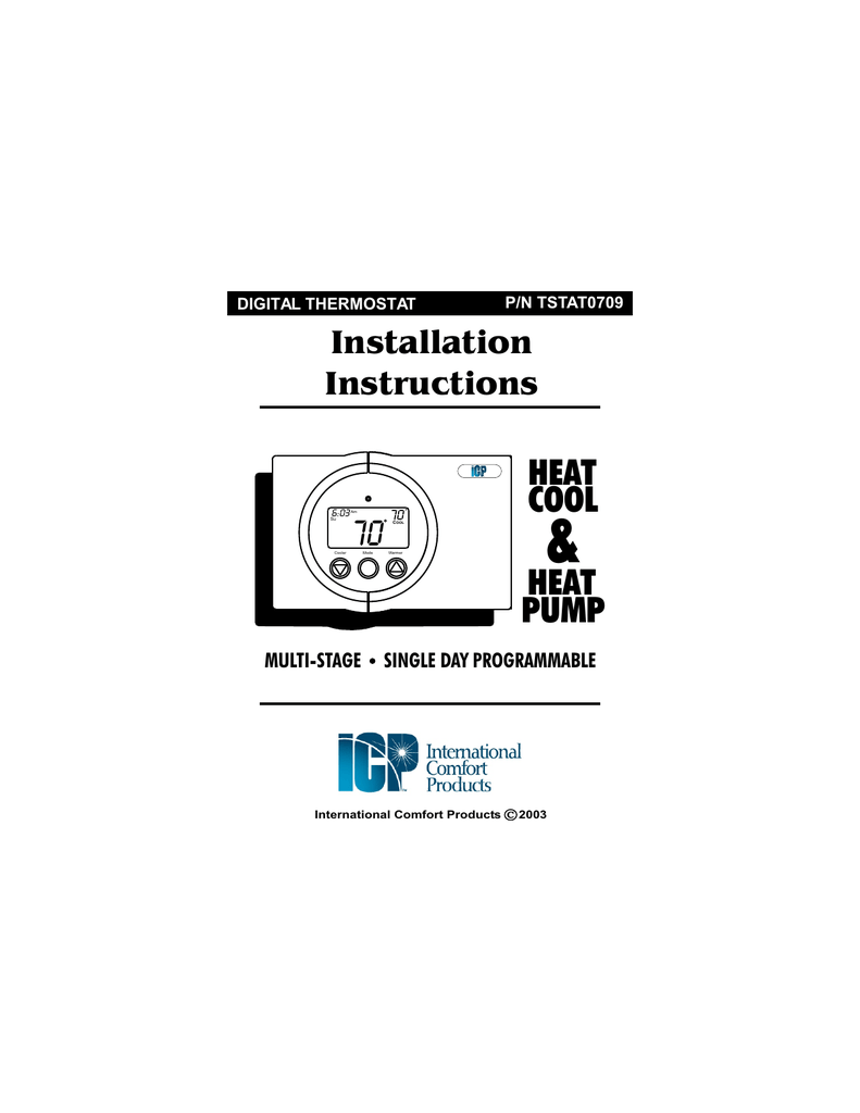 Manual Icp Install Tstat0709 Manualzz Com