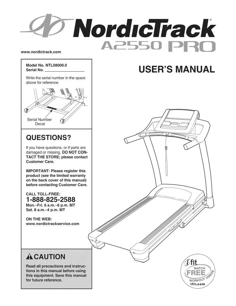 Nordictrack t5 outlet zi treadmill manual