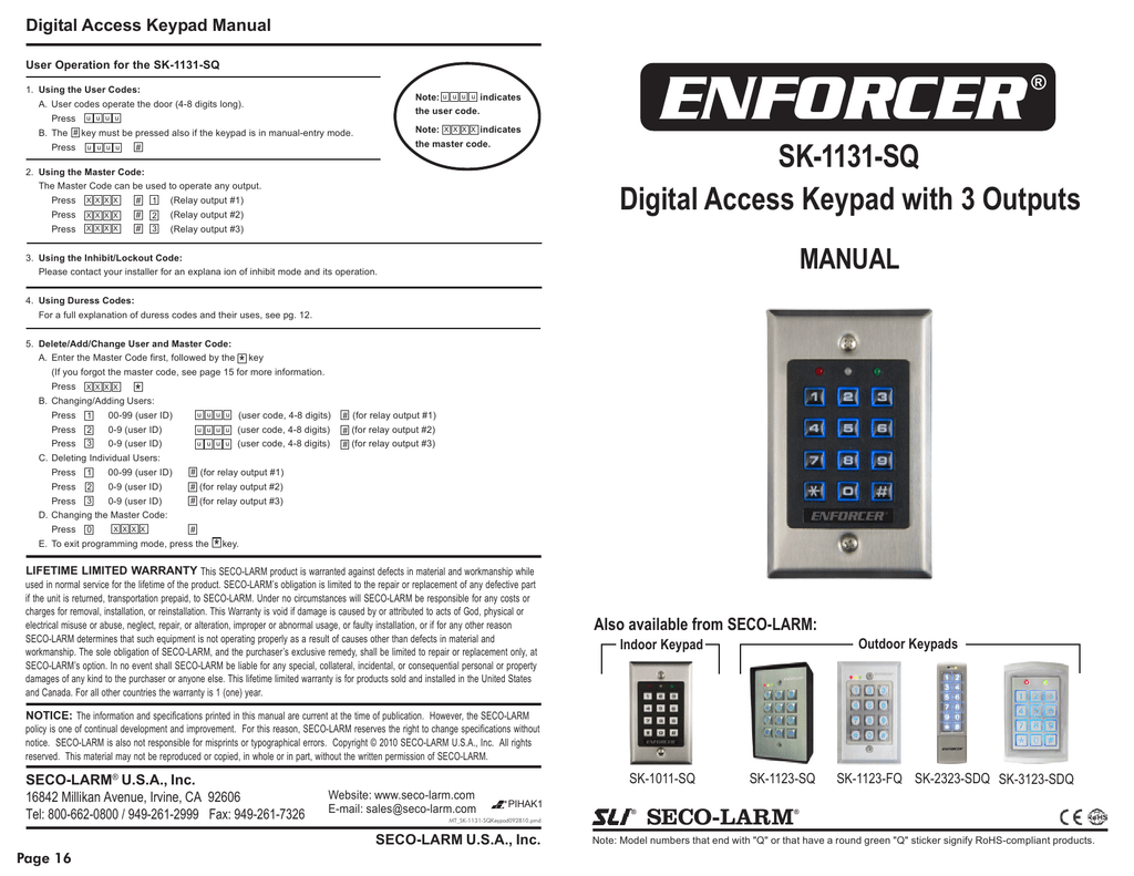 Enforcer Keypad Wiring Diagram Wiring Diagram