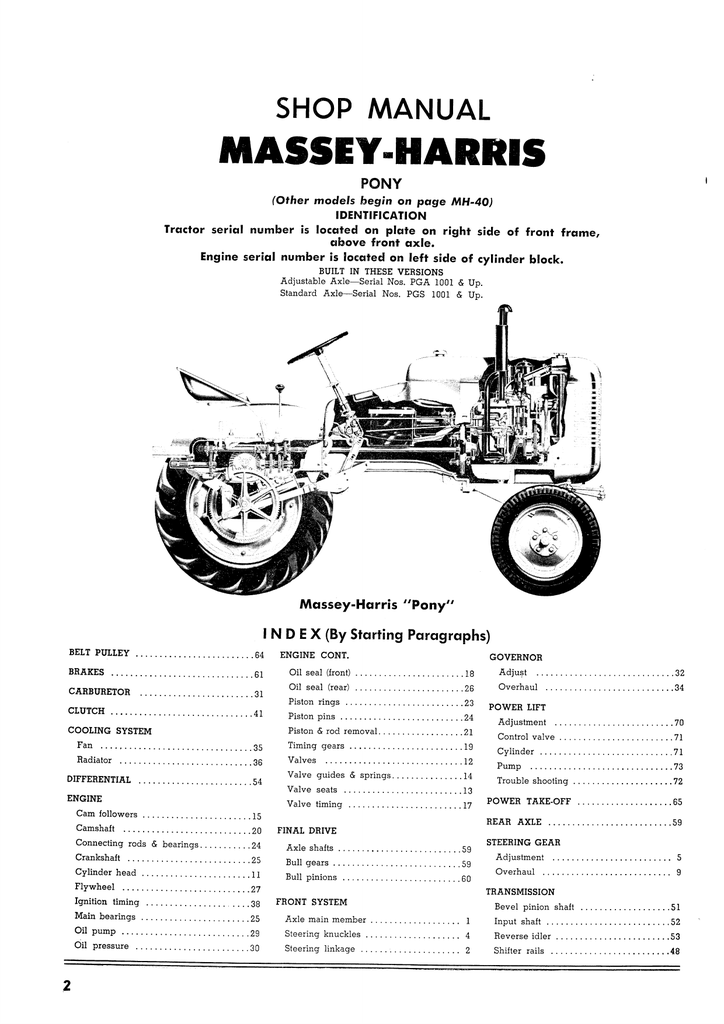 Massey Harris  1½ and 2½  Gas  Engine Manual 