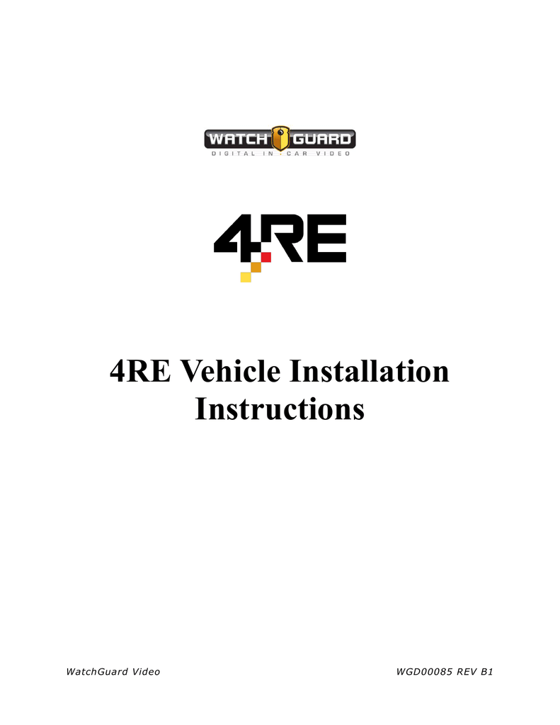 4RE Vehicle Installation Instructions Manualzz 4RE Vehicle Installation Instructions Manualzz