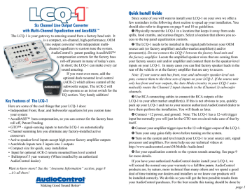 AudioControl LCQ-1 Factory System Upgrade Install Guide | Manualzz