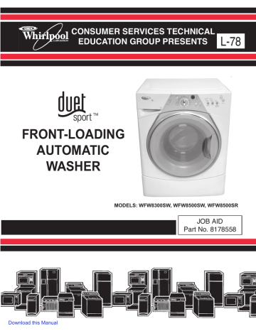 Duet Front Loading Automatic Washer, Whirlpool Duet Front Load Washer Wiring Diagram