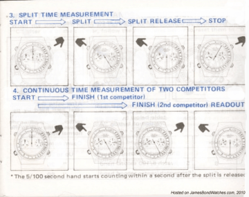 Seiko 7A28 James Bond watch, chronograph operating instructions | Manualzz