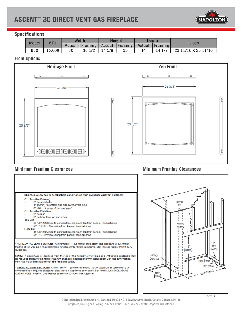 Ascenttm 30 Direct Vent Gas Fireplace Manualzz Com