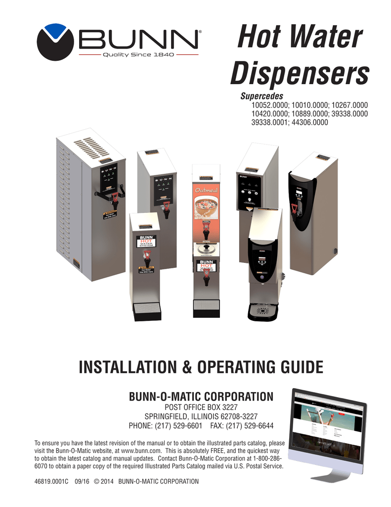 Hot Water Dispensers Operating Manual Manualzz