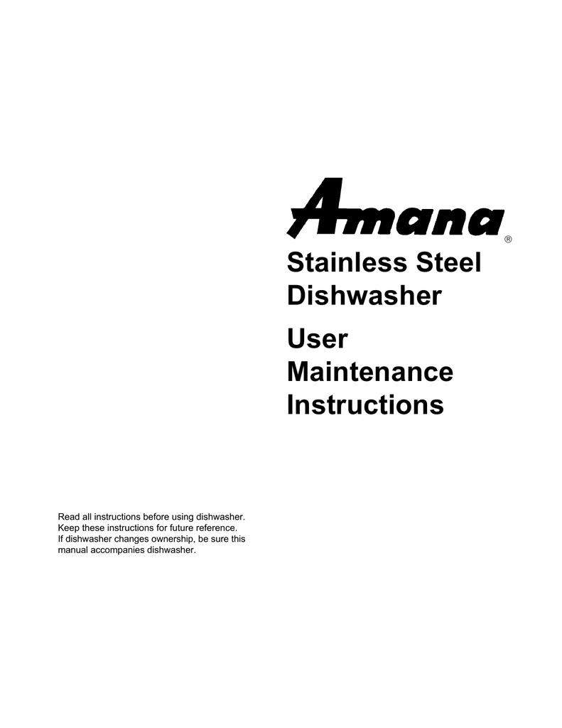 Amana Dishwasher Repair Manual Manualzz