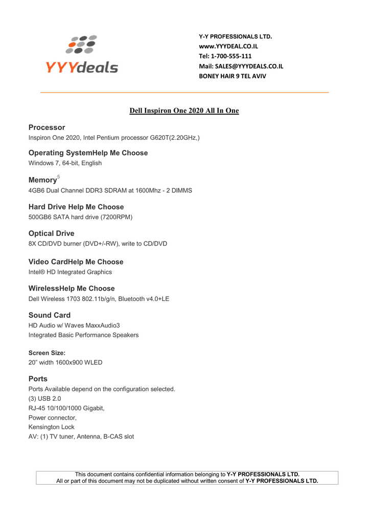 Dell Inspiron One All In One Processor Operating Systemhelp Manualzz