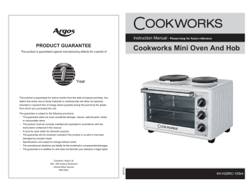 cookworks mini oven with hob instructions