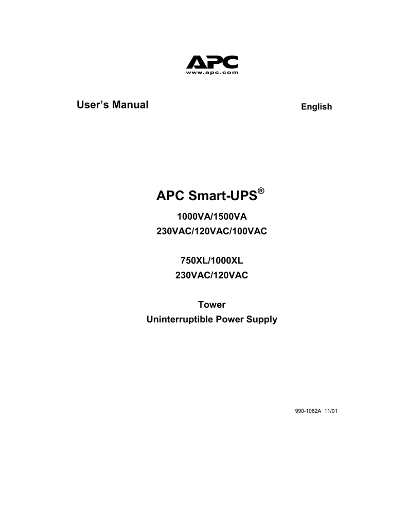apc 1500 smart ups manual