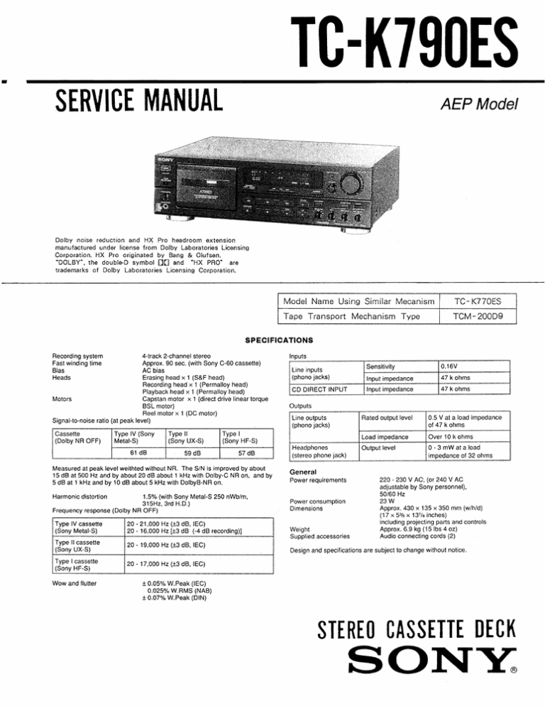 Tc K790es Manualzz