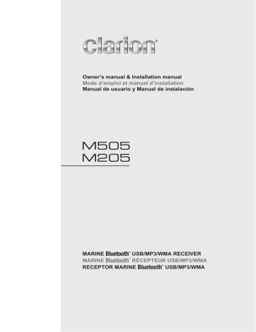 Clarion M205 MARINE DIGITAL MEDIA RECEIVER Product manual | Manualzz