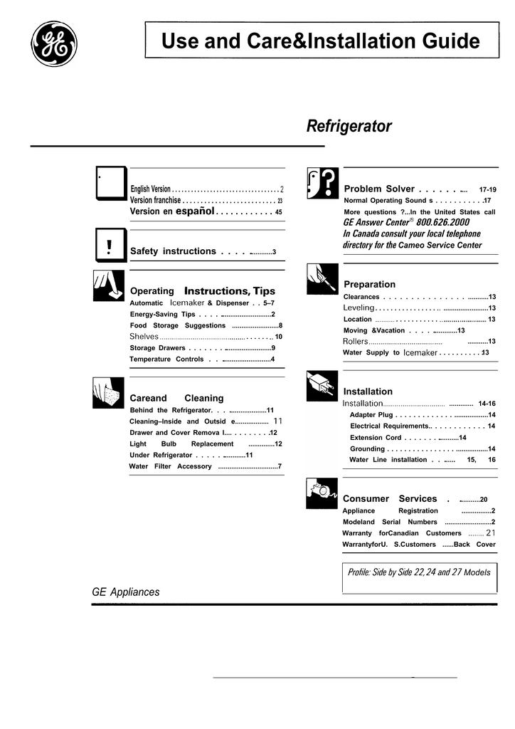 Iiin Ge Appliances Manualzz Com