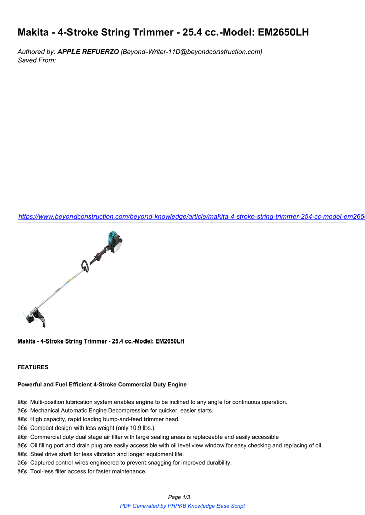 makita 4 stroke line trimmer