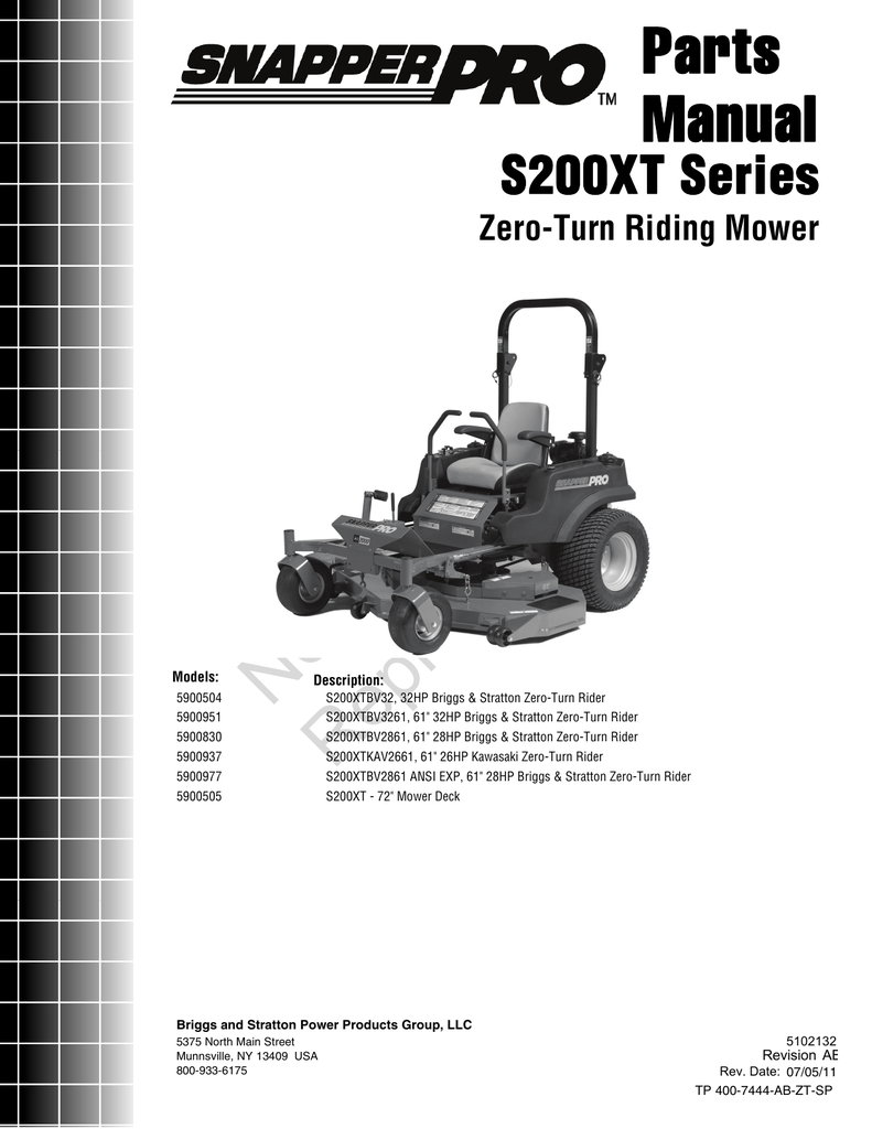 Snapper Pro S200xt Wiring Diagram Wiring Diagram