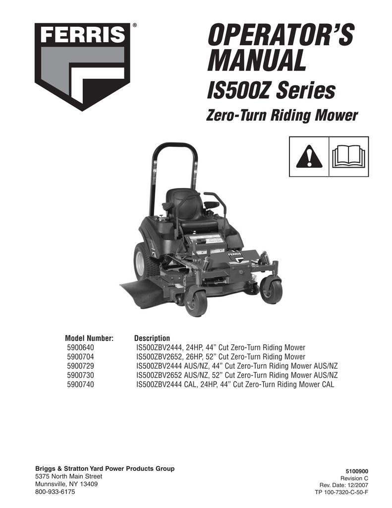 Ferris operator`s manual Manualzz