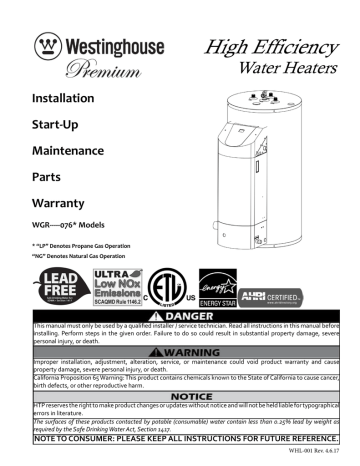 Westinghouse Manual | Manualzz