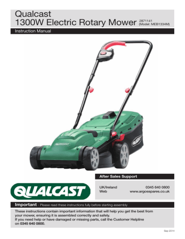 Qualcast 1800w discount electric rotary lawnmower