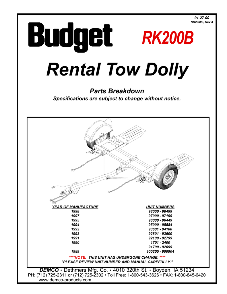 Tow on sale dolly parts