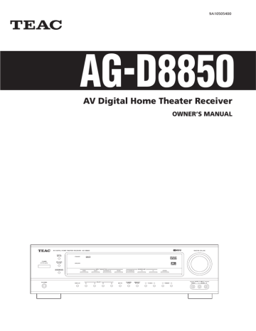 TEAC AG-D8850 Owner's Manual | Manualzz