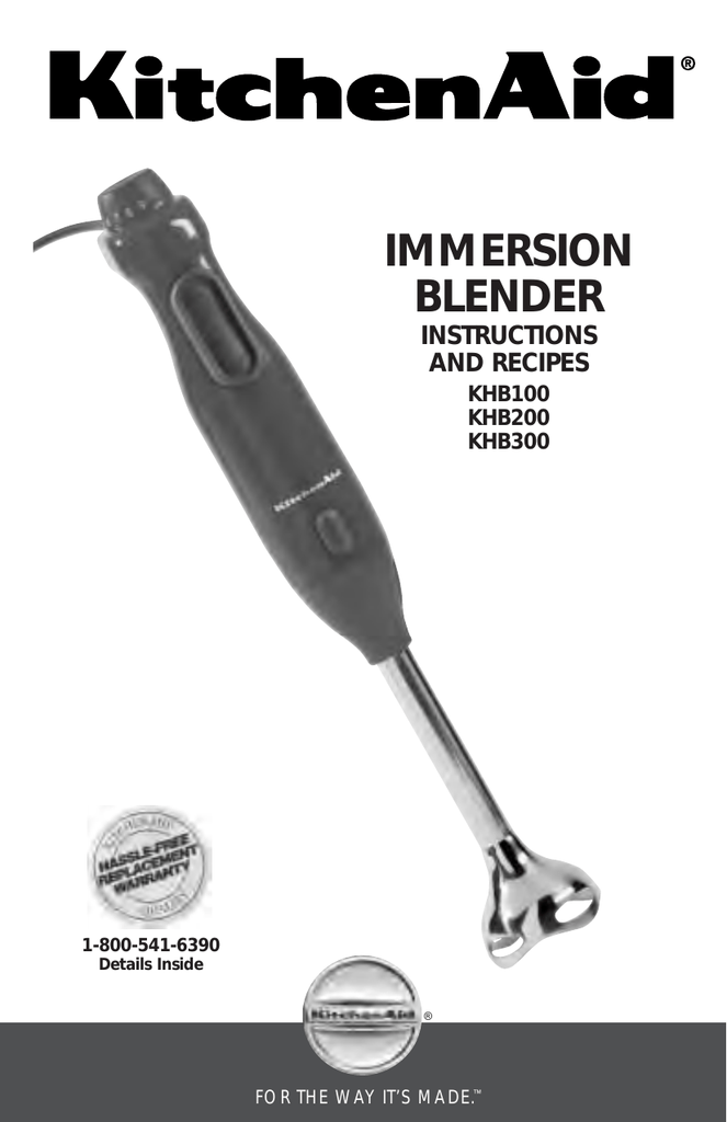 KHB200 KHB300 User manual KitchenAid Immersion Blender Models