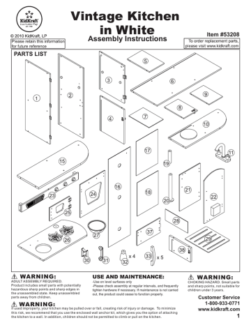 kidkraft large kitchen assembly instructions