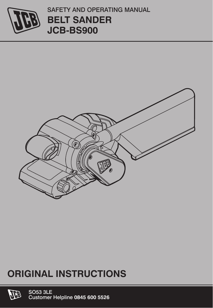 Jcb belt clearance sander
