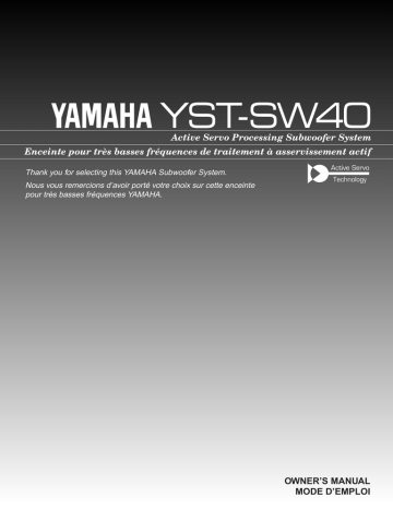 Yamaha YST-SW40 Owner's Manual | Manualzz