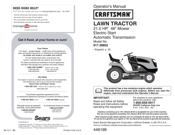 Crafstman 917.28857 Operator's Manual | Manualzz