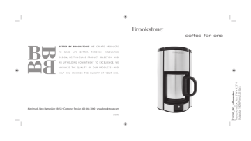 Brookstone coffee for one Instruction manual Manualzz