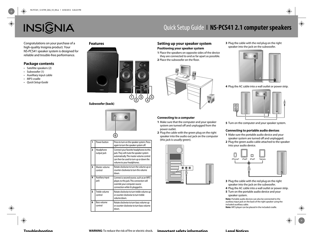 insignia speaker setup