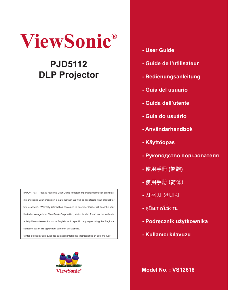 ViewSonic PJD5112 Projector User Manual Manualzz