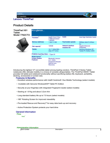 Lenovo ThinkPad - ThinkPad X Se | Manualzz