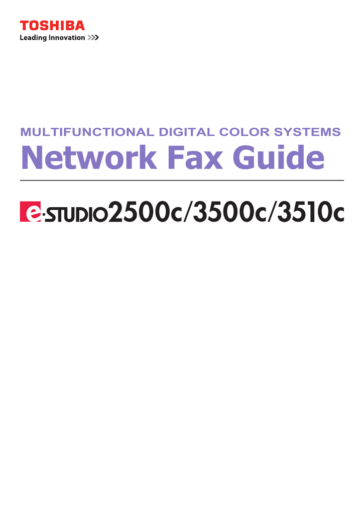 Toshiba Network Fax Guide Manualzz