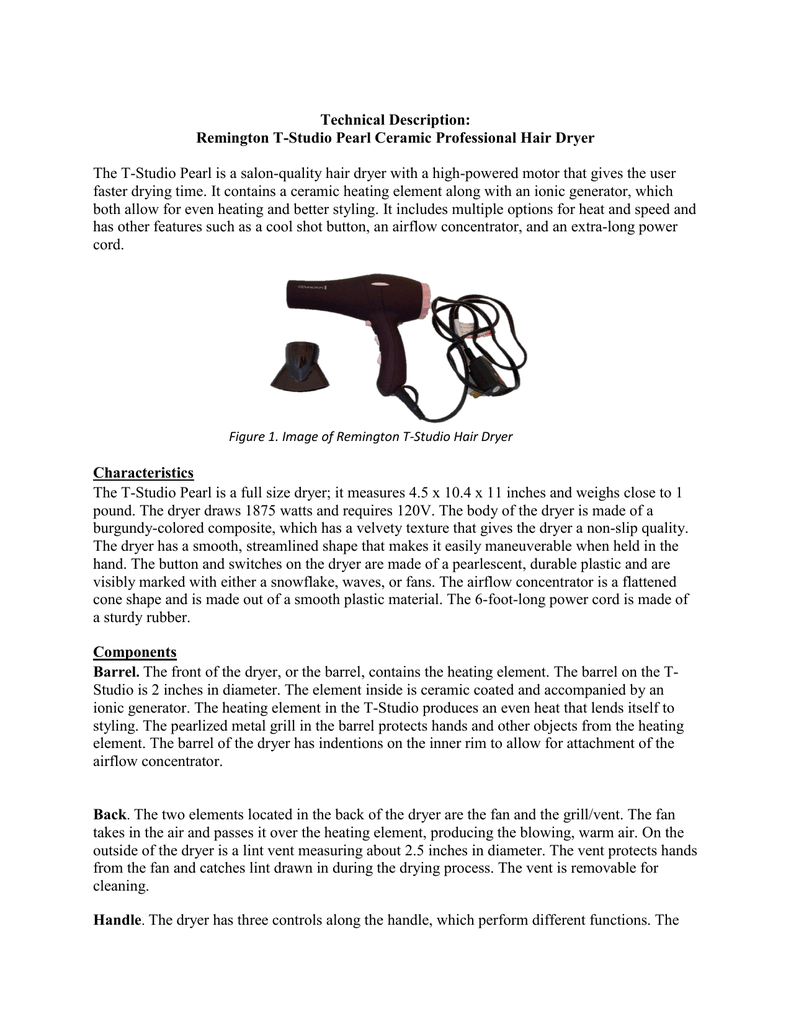 Technical Description of a Hair Dryer.docx Manualzz