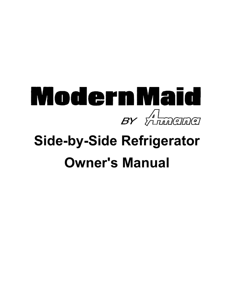 Amana Refrigerator Repair Manual Manualzz