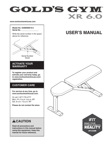 Gold's gym xr discount 6.0 utility weight bench