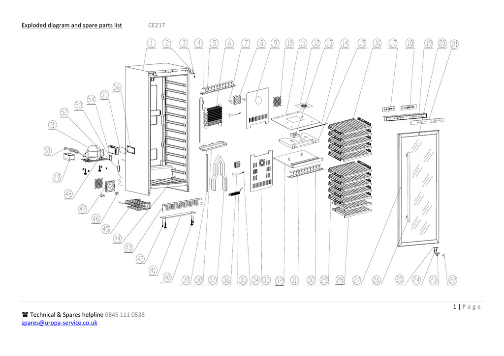 Exploded diagram and spare parts list CE217 1 | Page Technical | Manualzz.