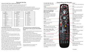Remote Control Guide - Quick Reference | Manualzz