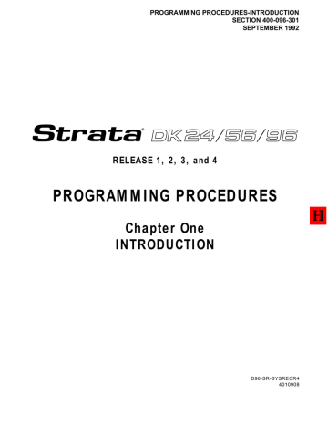 Strata DK24/56/96 Programming Manual | Manualzz