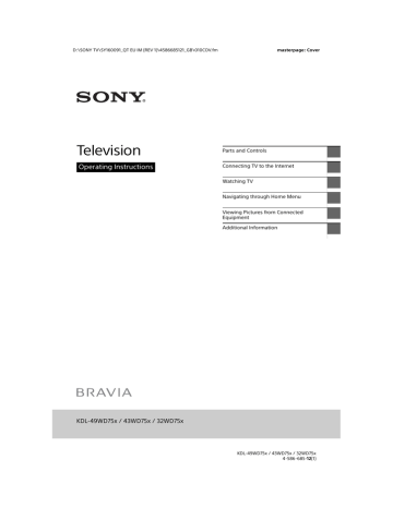 Sony 32 Inch KDL32WD751BU Smart Full HD LED TV Operating instructions | Manualzz