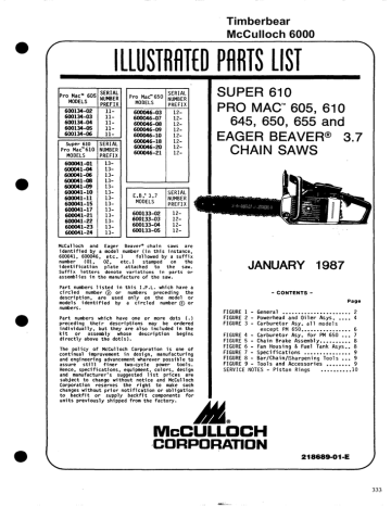 Mcculloch 650 Chainsaw Manual