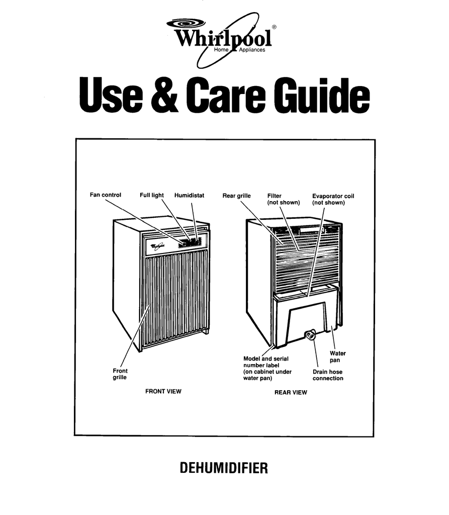 Whirlpool Dehumidifier Repair Manual Manualzz