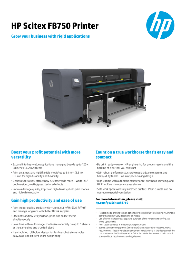 HP Scitex FB750 Printer | Manualzz