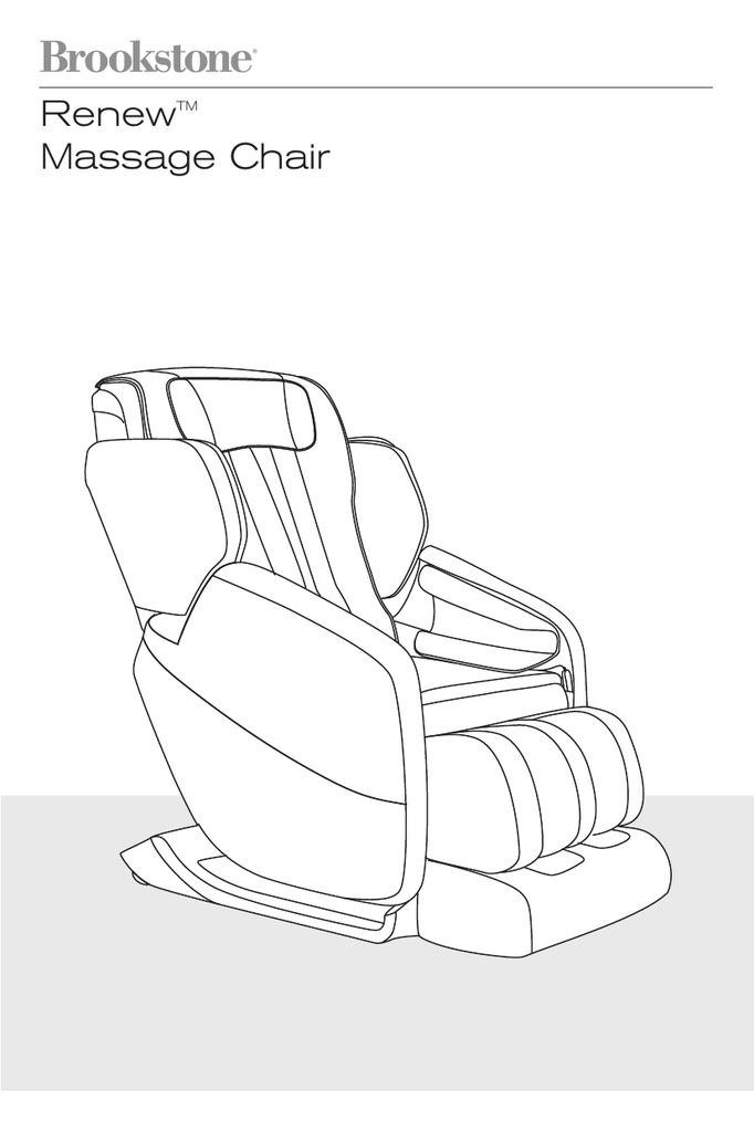 brookstone renew massage chair manual