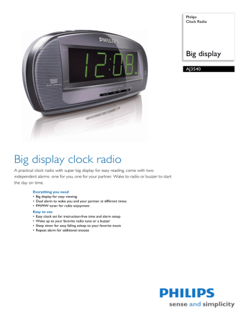 Big display clock radio | Manualzz